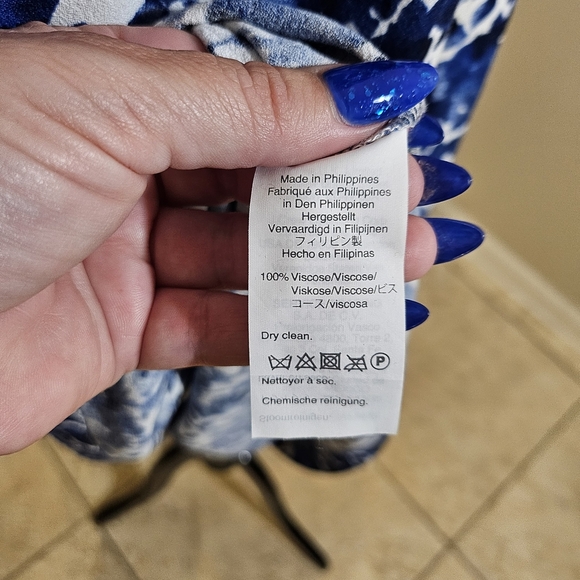 J. Crew Floral Shift Midi To Mini Dress Blue and White Pattern Size XL - Picture 6 of 6